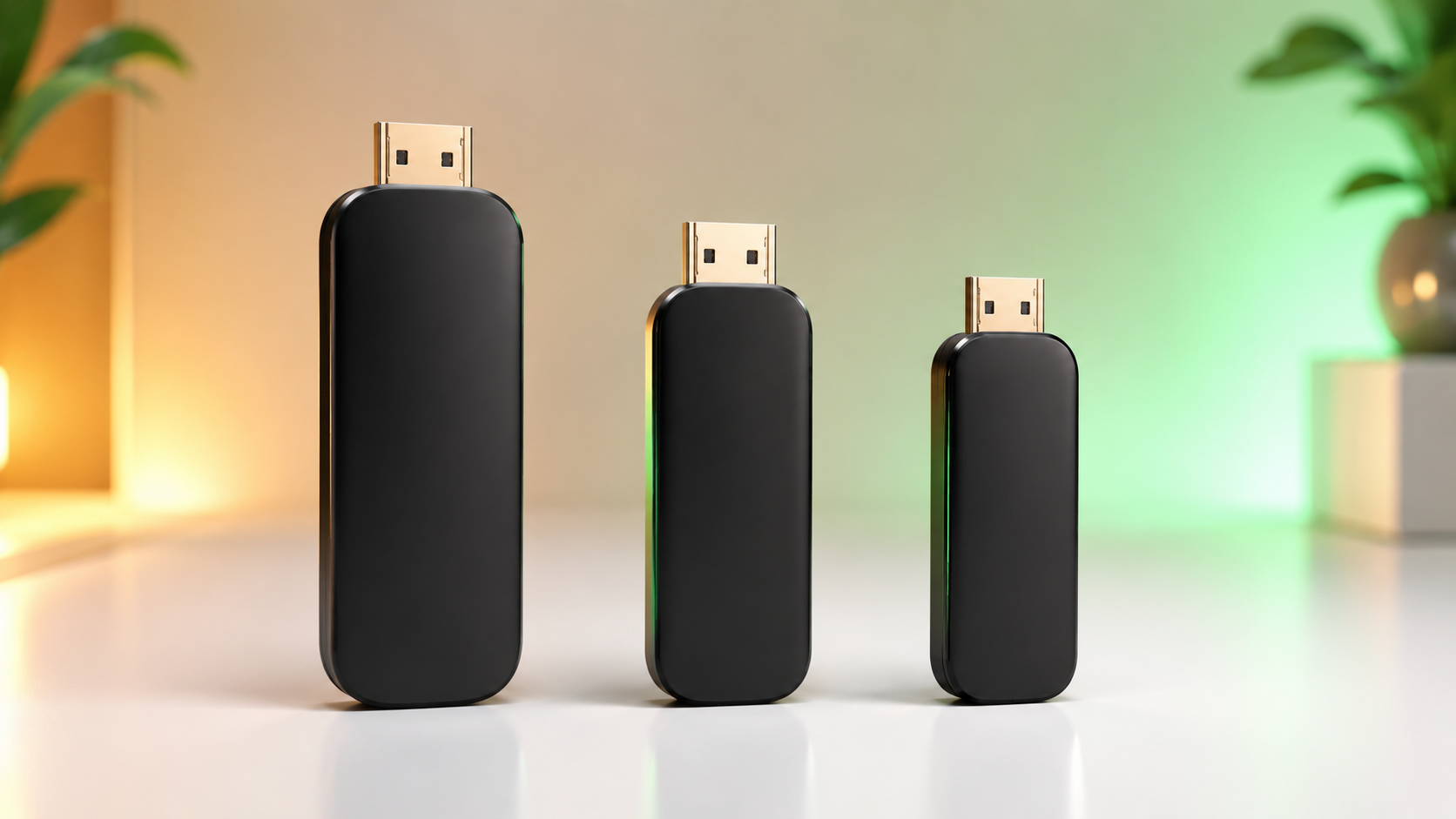 Fire TV Stick Modellvergleich für IPTV – drei Streaming-Sticks nebeneinander