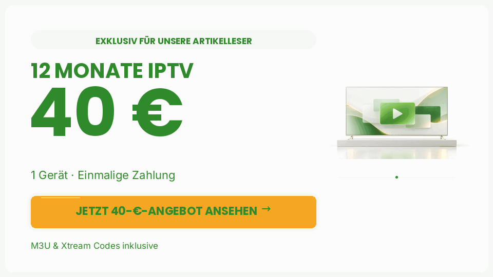 IPTV Haus Leserangebot: 12 Monate IPTV für 40 Euro, für ein Gerät. Angebot jetzt ansehen.